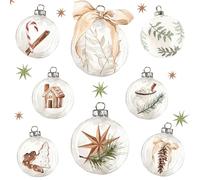Lot de 20 serviettes de table en papier avec motif éléphant de Noël en boules de Noël - Convient également pour le découpage et la technique des serviettes 33 x 33 cm
