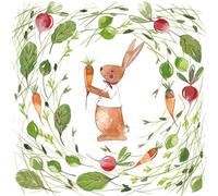 Lot de 20 serviettes de table en papier avec motif lapins de Pâques dans un tourbillon vert Convient également pour le découpage et la technique des serviettes 33 x 33 cm