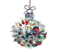 Lot de 20 serviettes de table en papier Motif oiseau dans boule de Noël 33 x 33 cm