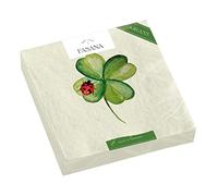 Lot de 20 serviettes de table issues d'une production durable - Motif coccinelle sur trèfle - Bonheur - Porte-bonheur - Nouvel An - Décoration de table - Découpage - Technique de serviette 33 x 33 cm