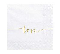 Lot de 20 serviettes de table Love SP33-22 33 x 33 cm