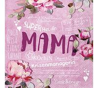 Lot de 20 serviettes de table Maman Manager | Décoration de table | Decoupage | Technique de serviettes 33 x 33 cm