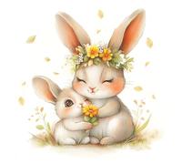 Lot de 20 serviettes de table Motif : animaux joyeux au printemps avec lapin, mouton, poulet et canard - Pour décoration de table - Pour anniversaire, fête, Pâques, baptême, naissance - Technique de