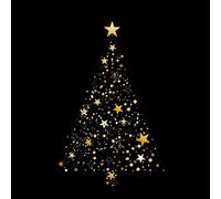 Lot de 20 serviettes de table Motif arbre de Noël en étoiles dorées Convient également pour le découpage et la technique des serviettes 33 x 33 cm