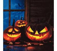 Lot de 20 serviettes de table Motif famille de citrouilles effrayantes | Citrouille | Halloween | Automne | Décoration de table | Découpage | Technologie de serviette 33 x 33 cm