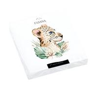 Lot de 20 serviettes de table Motif léopard sur feuilles exotiques 33 x 33 cm