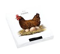 Lot de 20 serviettes de table Motif poule sur œufs 33 x 33 cm