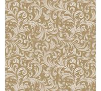 Lot de 20 serviettes de table - Motif sarments - Style baroque - Blanc sur doré - Serviettes en papier avec motif - Convient également pour le découpage et la technique des serviettes - 33 x 33 cm