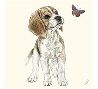 Lot de 20 serviettes de table pour petit chien curieux - Décoration de table - Découpage - Technique de serviettes 33 x 33 cm