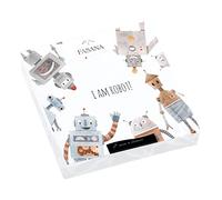 Lot de 20 serviettes de table Robots en cercle - Décoration de table - Pour anniversaire d'enfant garçon et fille - Décoration de table - Découpage - Technique de serviette 33 x 33 cm