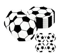 Lot de 20 serviettes de table sur le thème du football, kit de décoration de dîner, système de vaisselle sur le thème du sport, style inspiré du football, salle à manger, anniversaire, banquet, école