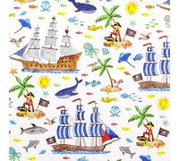 Lot de 20 serviettes de table « Tout pour la vie des pirates » | Garçon | Enfants | Décoration de table | Decoupage | Technique de serviettes 33 x 33 cm
