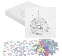 Lot de 20 serviettes décoratives pour anniversaire 33 x 33 cm avec 100 confettis à paillettes - Décoration de fête des années 70, 80, 90 - Pour fête d'anniversaire - Serviettes de table disco