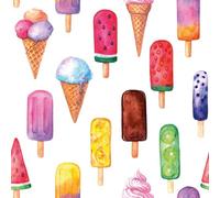 Lot de 20 serviettes d'été pour décoration de table Motif glace 33 x 33 cm