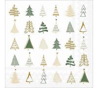 Lot de 20 serviettes d'hiver modernes en forme d'arbre - Décoration de table - Serviettes en papier avec motif - Convient également pour le découpage et la technique des serviettes - 33 x 33 cm