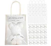 Lot de 20 serviettes douces et mignonnes en forme d'ours avec sac exquis pour mariage, remise de diplôme, Saint-Valentin, anniversaire, décoration salle bain, lot 20 cadeaux fête prénatal