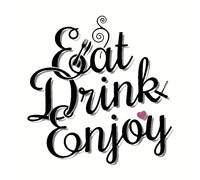 Lot de 20 serviettes Eat, Drink and Enjoy | Décoration de table | Decoupage | Technique de serviettes 33 x 33 cm