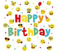 Lot de 20 serviettes Emojis pour anniversaire, décoration de table, découpage, technique de serviette, 33 x 33 cm