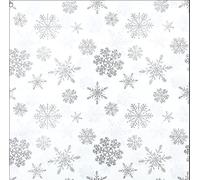 Lot de 20 serviettes en cristal de neige argenté/flocons de neige/hiver/Noël 33 x 33 cm
