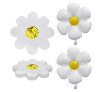 Lot de 20 serviettes en papier, 2 ballons en forme de marguerite, décoration d'anniversaire de table, motif marguerite
