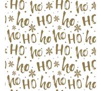 Lot de 20 serviettes en papier 3 plis pour découpage de Noël Daisy décoratives - 33 x 33 cm (Graphique Ho Ho Ho Or)