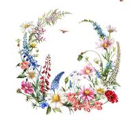 Lot de 20 serviettes en papier, 33 x 33 cm, 3 couches, de qualité supérieure et durables, jetables, à motif, fleurs d'été, pour fête, quotidien