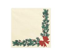 Lot de 20 serviettes en papier - 33 x 33 cm - Motif guirlande de sapin | Serviettes de table jetables pour Noël et l'Avent - Serviettes en papier à motif d'hiver - Décoration de table