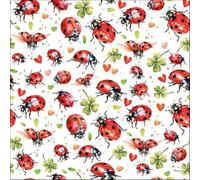 Lot de 20 serviettes en papier Ambiente « Ladybug Flight » - Décoration de table vintage avec motif - Pour fête ou découpage - 33 x 33 cm