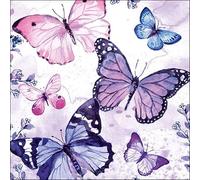 Lot de 20 serviettes en papier Ambiente - Papillons flottants - Décoration de table avec motif également pour fête ou découpage - 33 x 33 cm