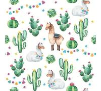 Lot de 20 serviettes en papier avec motif animaux lamas sur cactus pour décoration de table Convient également pour le découpage et la technique des serviettes 33 x 33 cm