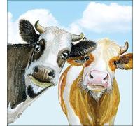 Lot de 20 serviettes en papier avec motif animaux - Vaches curieuses - Idéales également pour le découpage et la technique des serviettes - 33 x 33 cm