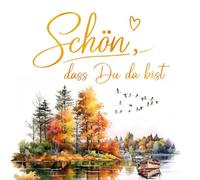 Lot de 20 serviettes en papier avec motif citrouilles et couronne d'automne - Idéales comme décoration de table - Avec inscription « Schön, dass Du da bist » - Idéales pour le découpage et la