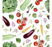 Lot de 20 serviettes en papier avec motif de légumes pour la préparation comme décoration de table Convient également pour le découpage et la technique des serviettes 33 x 33 cm