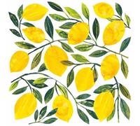 Lot de 20 serviettes en papier avec motif « Essen Welt plein de citrons » - Idéales pour le découpage et la technique des serviettes - 33 x 33 cm