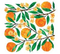 Lot de 20 serviettes en papier avec motif « Essen Welt plein d'oranges », conviennent également pour le découpage et la technique des serviettes 33 x 33 cm