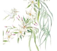 Lot de 20 serviettes en papier avec motif fleurs blanches sur des vrilles douces Idéal pour le découpage et la technique des serviettes 33 x 33 cm