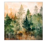 Lot de 20 serviettes en papier avec motif forêt d'aquarelle Convient également pour le découpage et la technique des serviettes 33 x 33 cm