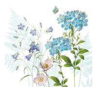 Lot de 20 serviettes en papier avec motif, motif floral, jardin et nature, fleurs discrètes comme décoration de table. Conviennent également pour le découpage et la technique des serviettes 33 x 33 cm