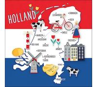 Lot de 20 serviettes en papier avec motif : villes et pays des Pays-Bas - Les plus beaux côtés comme décoration de table - Serviettes en papier avec motif - Convient également pour le découpage et la