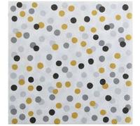 Homéa, Set de 20 Serviettes Papier 3 Plis 33 x 33 cm Confettis en Folie