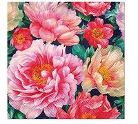 Lot de 20 serviettes en papier de soie 3 plis Motif fleurs 33 x 33 cm