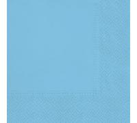 Lot de 20 serviettes en papier de soie décoratives 3 plis pour le découpage et le déjeuner - 33 x 33 cm - Bleu clair II