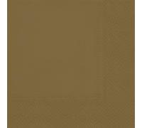 Lot de 20 serviettes en papier de soie décoratives à 3 plis pour le découpage, le déjeuner, 33 cm x 33 cm, doré