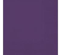 Lot de 20 serviettes en papier de soie décoratives à 3 plis pour le découpage, le déjeuner, 33 cm x 33 cm, violet foncé