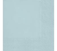 Lot de 20 serviettes en papier de soie décoratives à 3 plis pour le découpage, le déjeuner, 33 cm x 33 cm, bleu layette