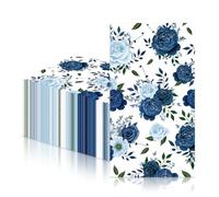 Lot de 20 serviettes en papier doux à motif de roses bleues pour fête, cocktail, dîner, Saint-Valentin, fête d'anniversaire, mariage