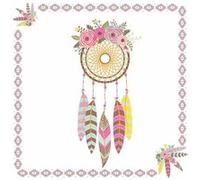 Lot de 20 Serviettes en Papier "Dream Catcher" 33x33cm Blanc Blanc G