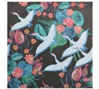 Lot de 20 Serviettes en Papier "Envol de Grues" 33x33cm Noir Noir G