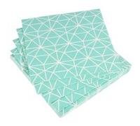 Lot de 20 Serviettes en Papier "Géométrie" 33x33cm Menthe Vert G
