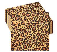 Lot de 20 serviettes en papier imprimé léopard et safari de la jungle, serviettes en papier de fête sur le thème de la jungle, ensemble de décoration de table pour enfants, safari, reptiles